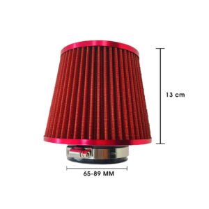FILTRO DE AIRE UNIVERSAL (ESTILO PIPA) 42mm ROJO CONICO