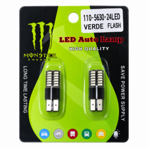 ACCESORIOS VERDE T10-5630-24LED FLASH